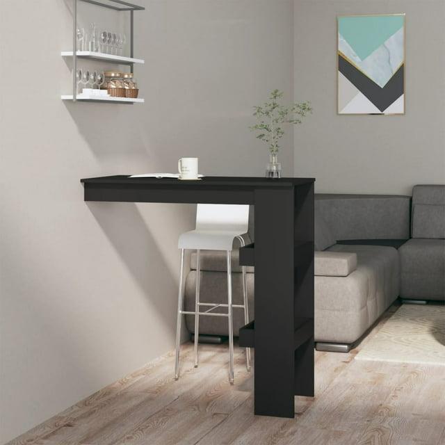 vidaXL Wall Bar Table Black 40.2"x17.7"x40.7" Engineered Wood