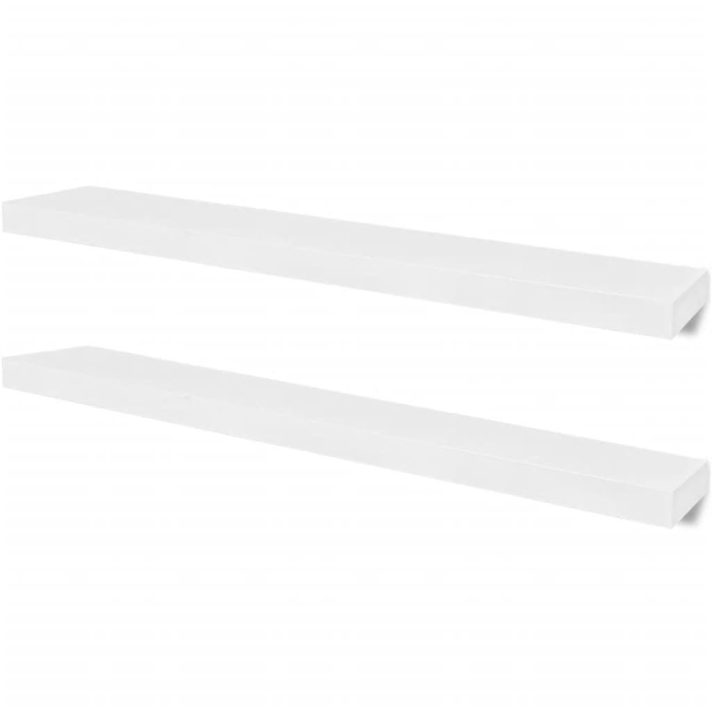 White MDF Floating Wall Display Shelves, 39.4" Set of 4