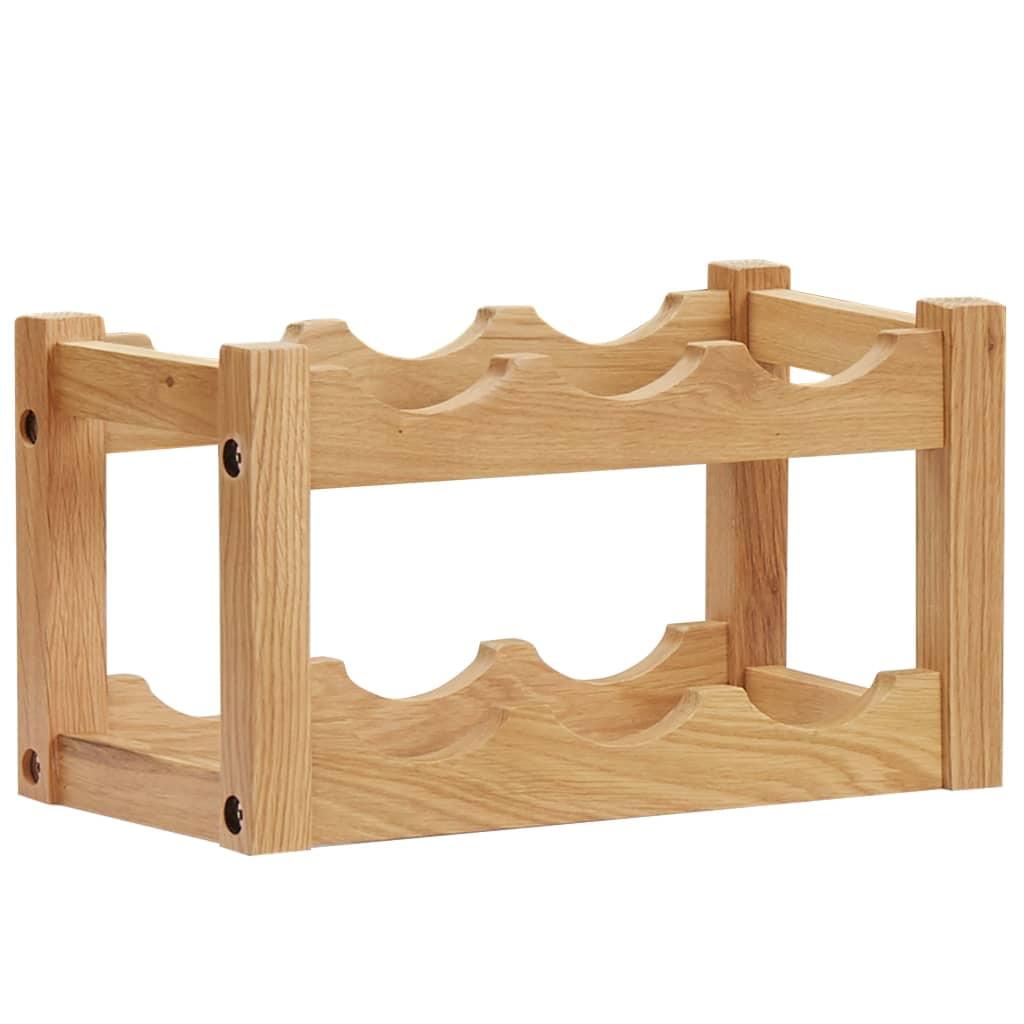 Rustic Light Oak 6-Bottle Freestanding Wine Rack