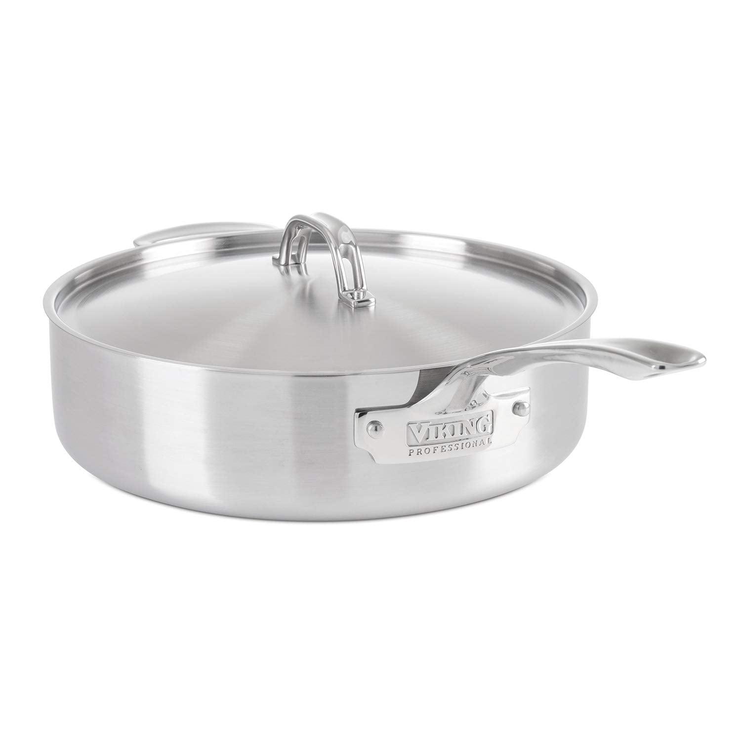 Viking Professional 6.4 Qt Stainless Steel Saute Pan with Lid