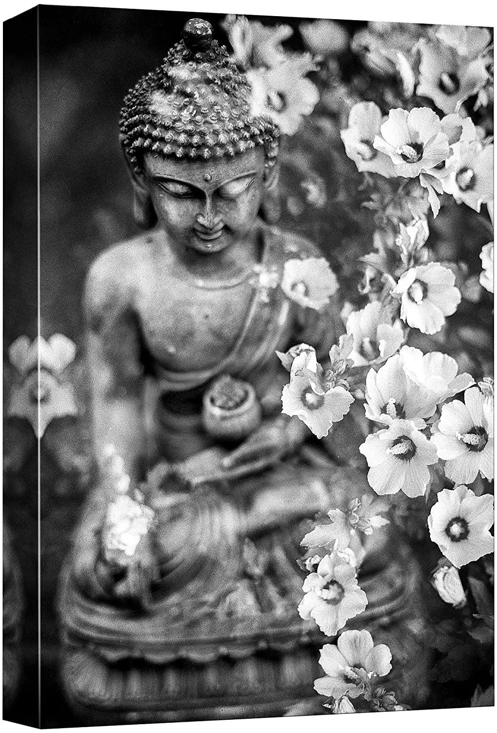 wall26 " Buddhism Buddha Statue Lily Flower "