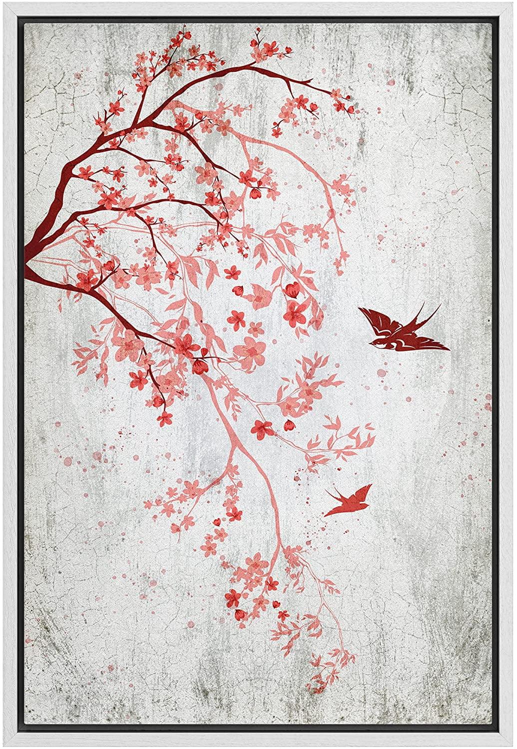 IDEA4WALL " Swallow Flying To Red Cherry Blossoms In Spring "
