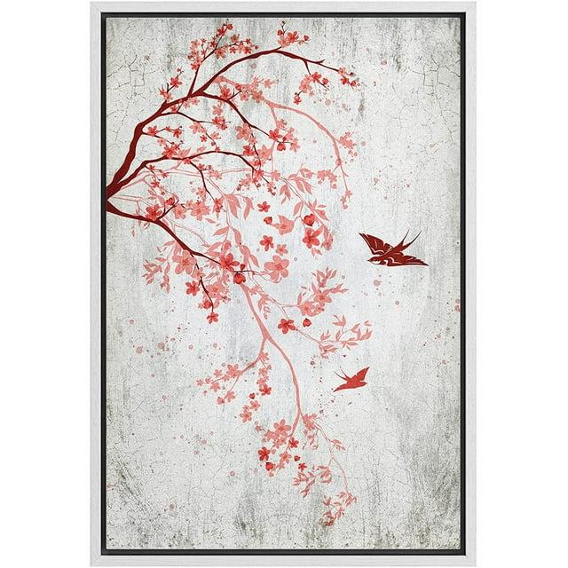 IDEA4WALL " Swallow Flying To Red Cherry Blossoms In Spring "