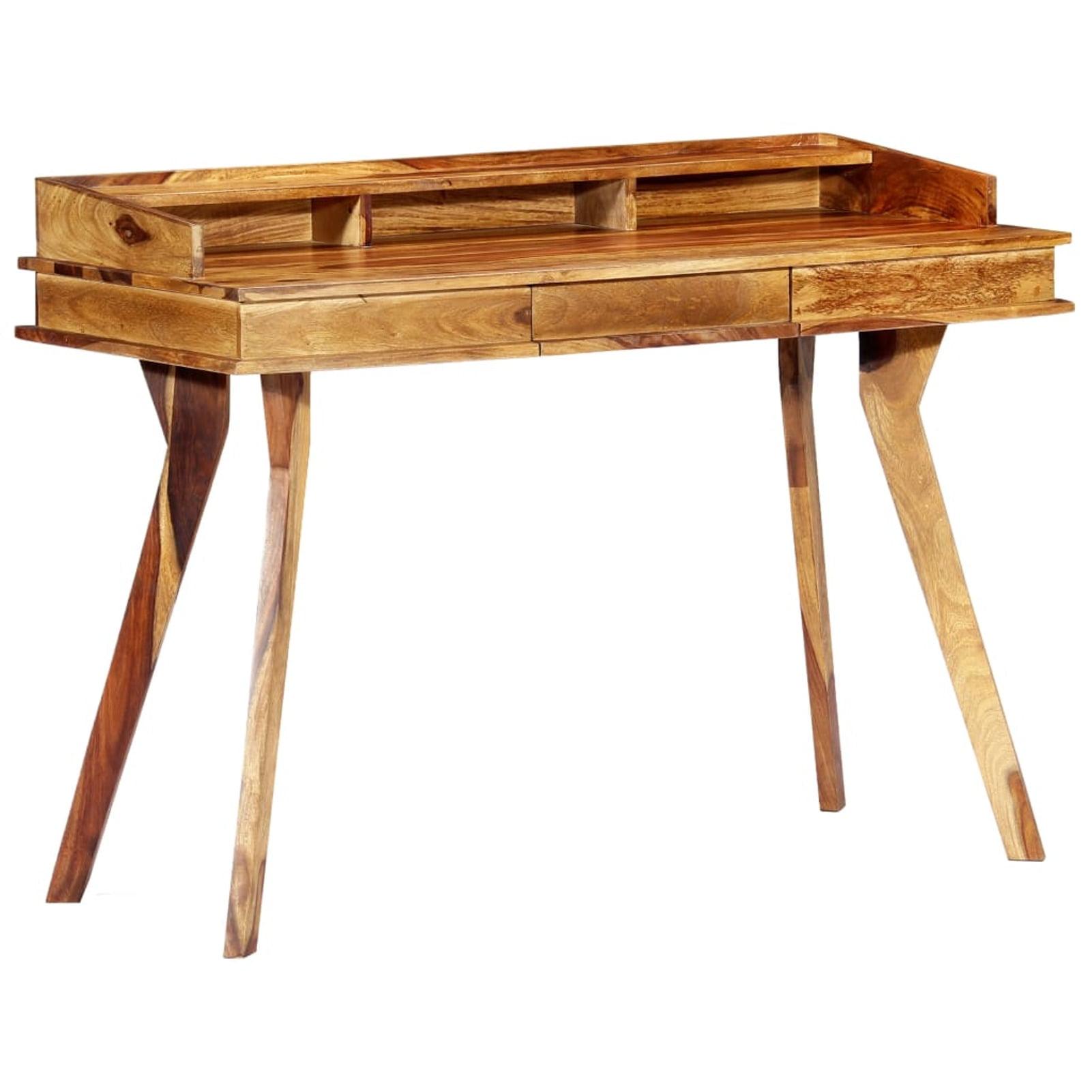 Elegant Sheesham Wood Writing Desk with Storage, 45.3"x19.7"