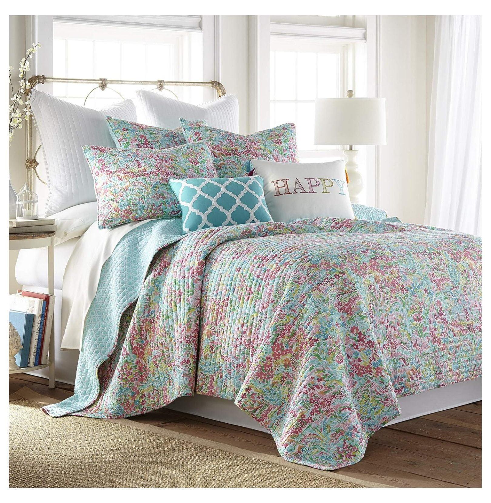 Full White Cotton Reversible Quilt Set