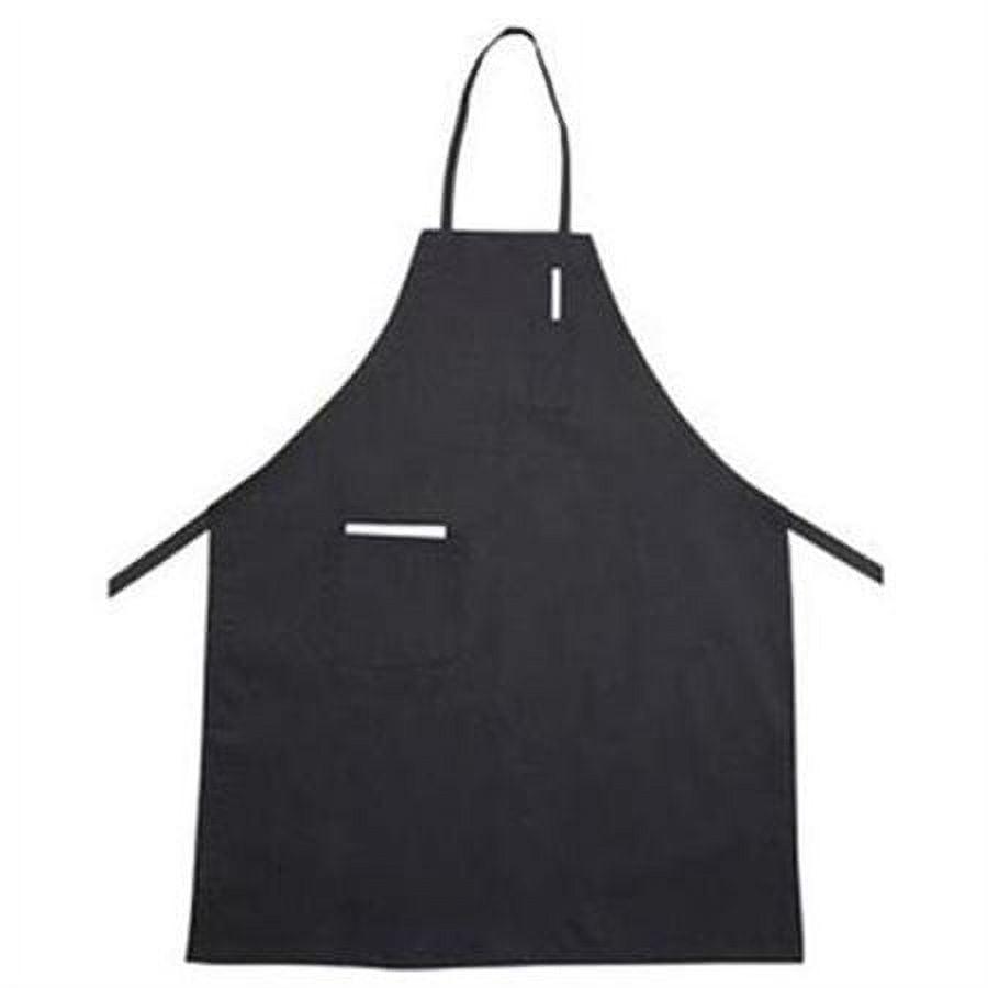 Black Cotton Blend Full Length Bib Apron with Pockets