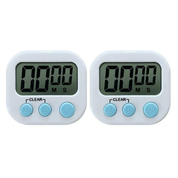 2 Count Kitchen Timer Task Small Digital with Magnetic Back and On/off Switch