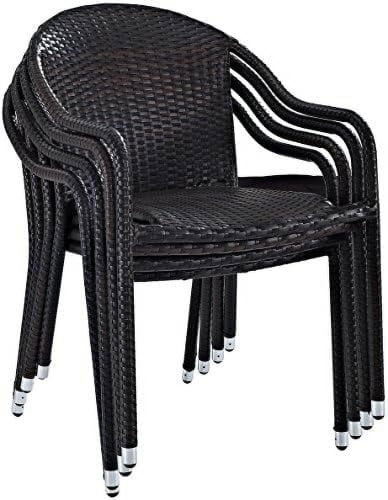 Palm Harbor Black Wicker Outdoor Bistro Chair Set