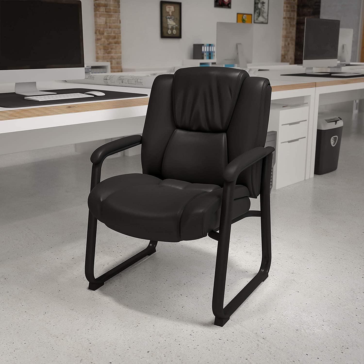 Black LeatherSoft Executive Sled Base Office Chair