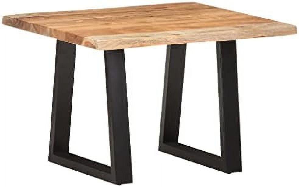 Acacia Wood Coffee Table with Black Metal U-Legs