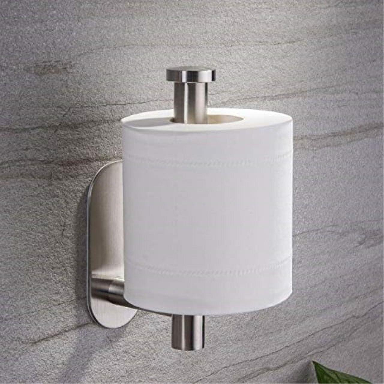 yigii toilet paper holder self adhesive - adhesive toilet roll holder no drilling for bathroom stainless steel brushed