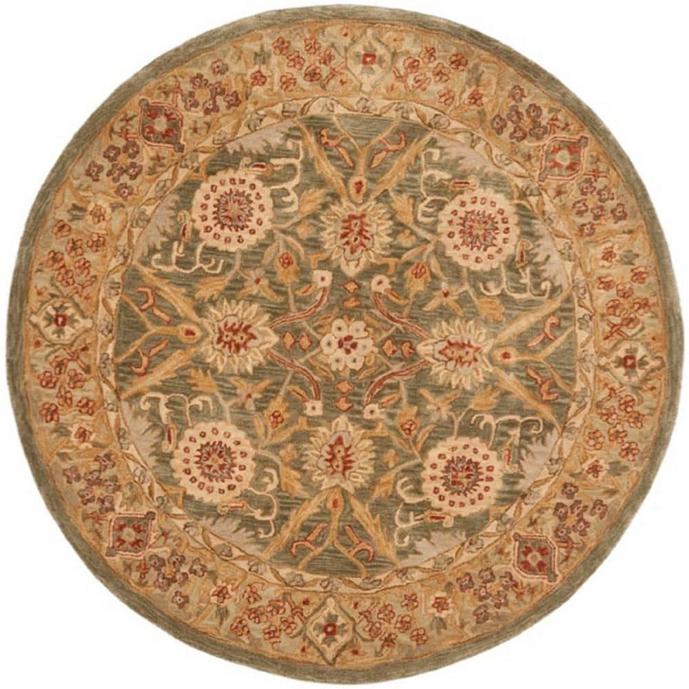 Anatolia Sage/Ivory 4 ft. x 4 ft. Round Border Area Rug
