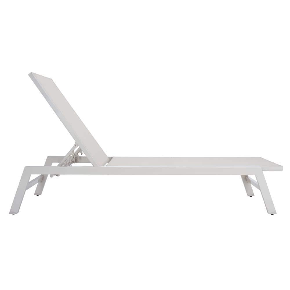Fionne Sunlounger - Outdoor - PAT9038 - White/Beige -Safavieh