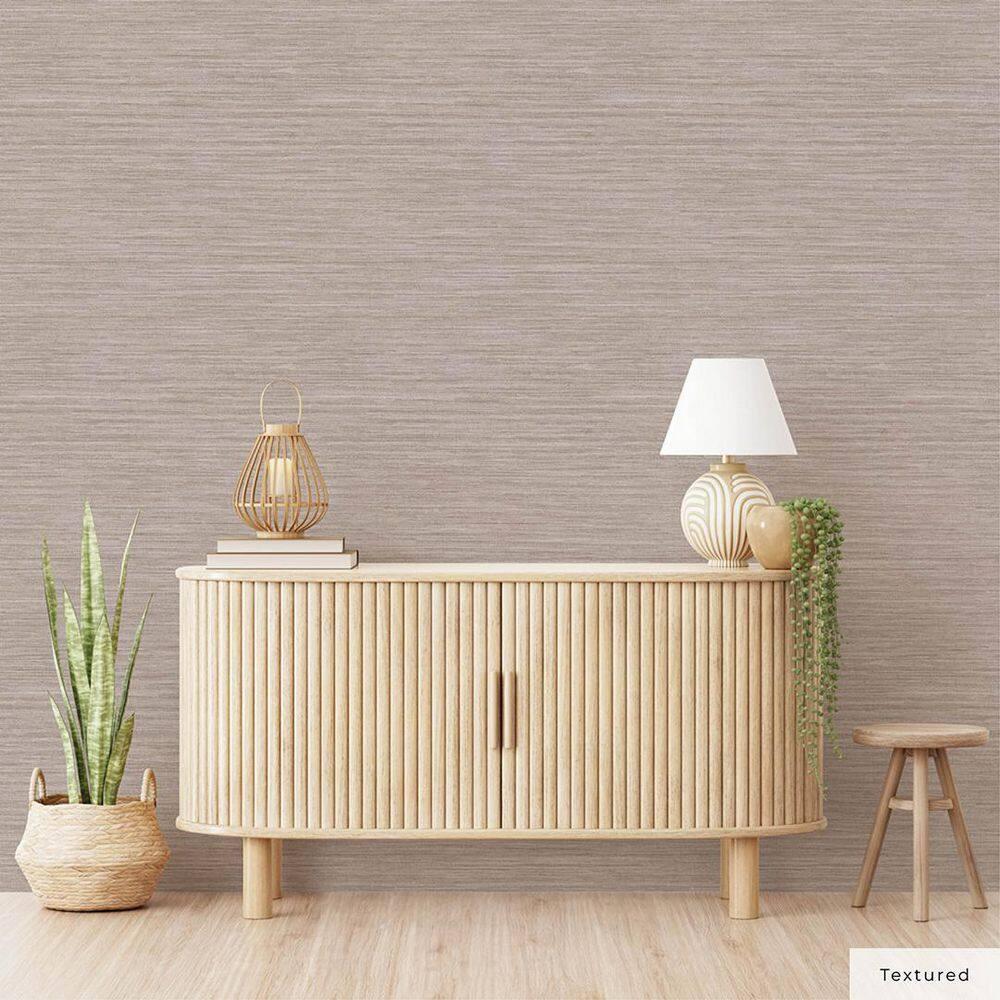 Tempaper & Co. Faux Horizontal Grasscloth Removable Peel and Stick Wallpaper, Textured Pewter, 56 sq. ft.: Vinyl, Prepasted
