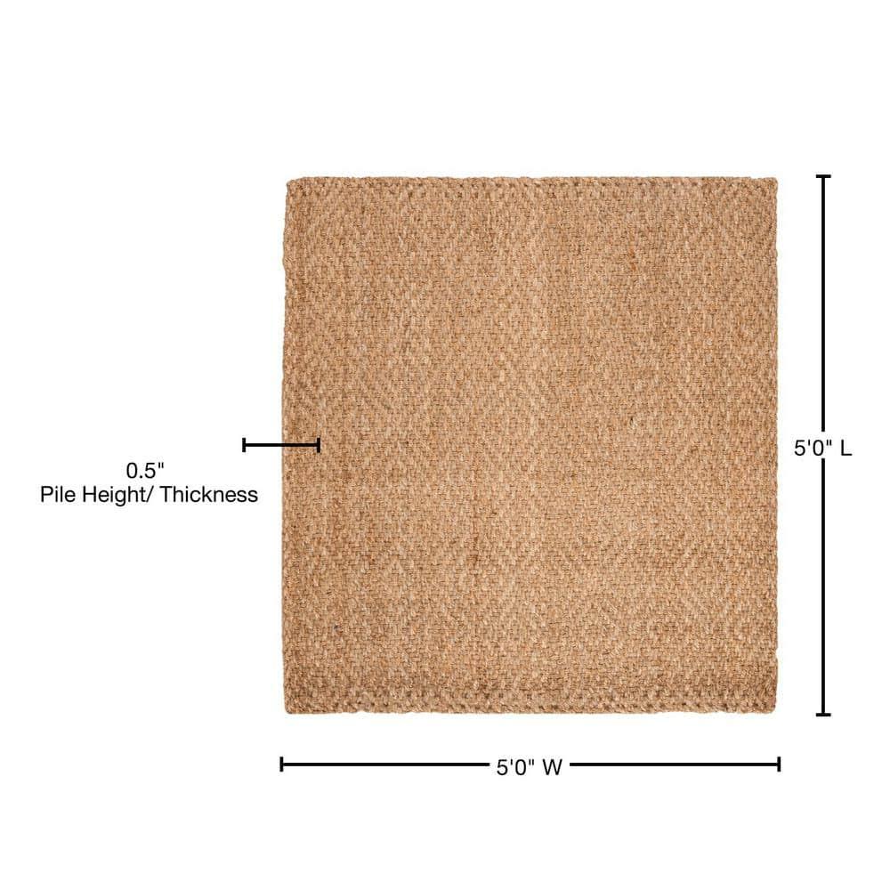 Natural Fiber NF181 Hand Woven Area Rug - Natural/Natural - 5'x5' - Safavieh.