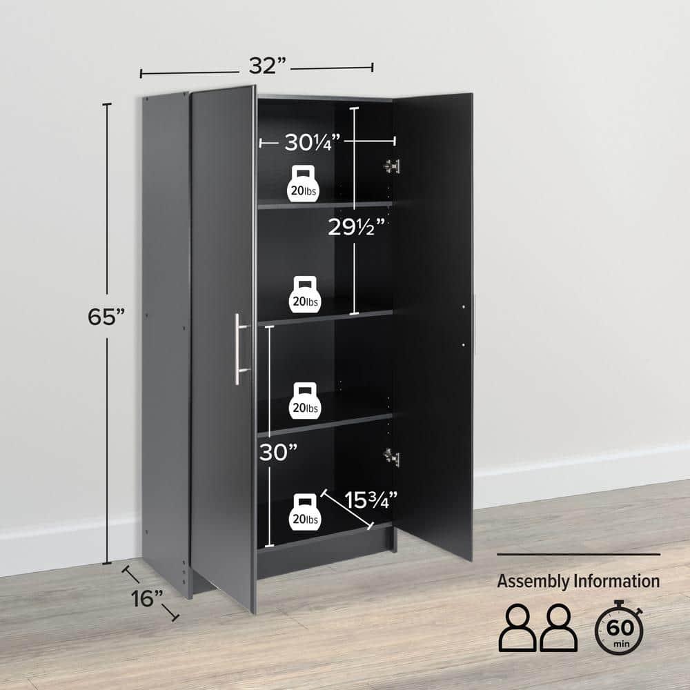 32" Elite Storage Cabinet Black - Prepac