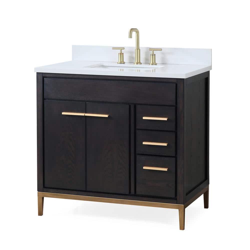 36" Tennant Brand Beatrice Modern Espresso Wenge Bathroom Sink Vanity TB-9838DK-V36