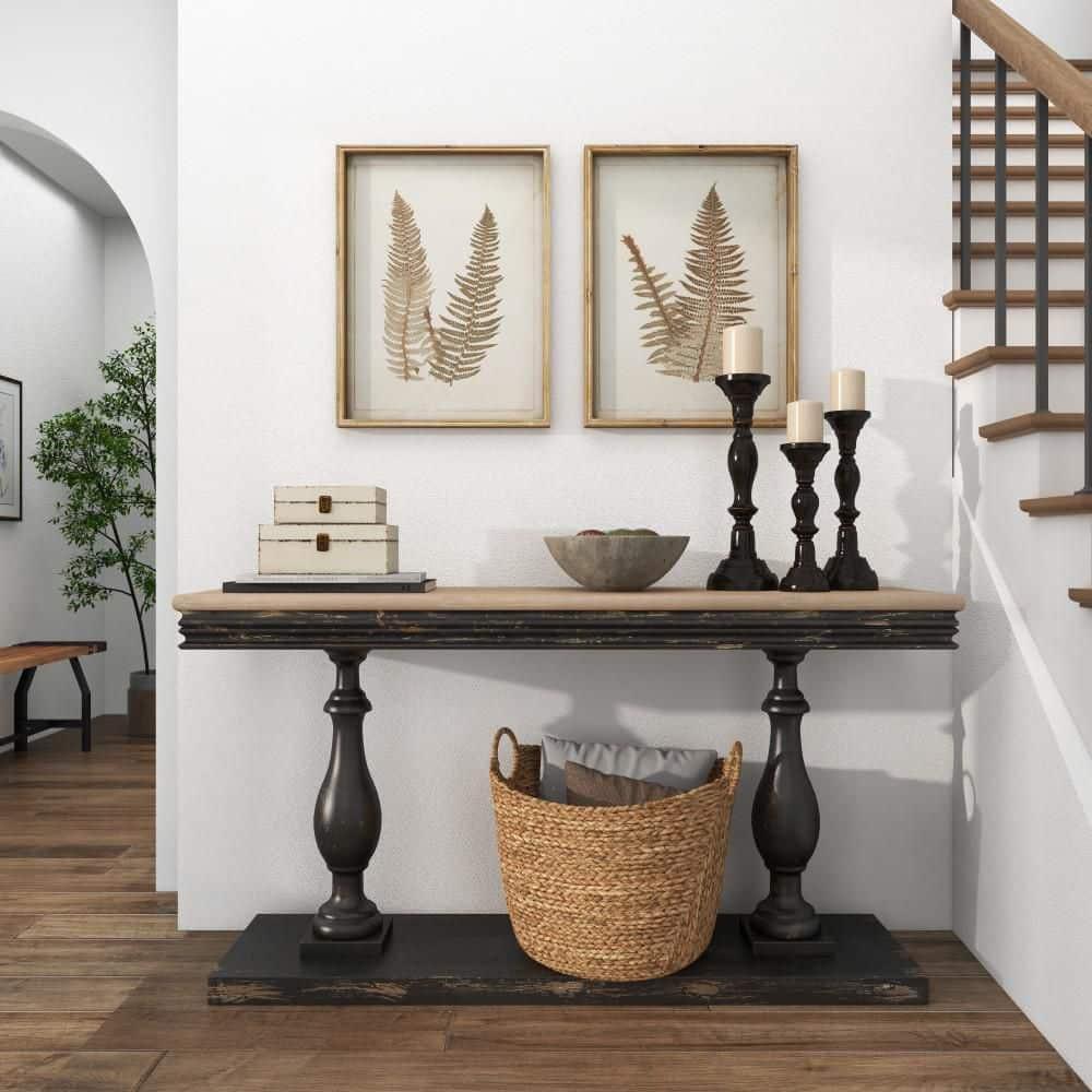 3 Piece Wood Tabletop Candlestick Set