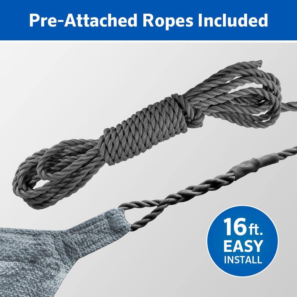 Coolaroo Ready to Hang Outdoor Sun Shade Sail Triangle 90% UV Block Protection for Backyard, Garden, Patio, Playground, 11'10" x 8' Rectangle, Steel