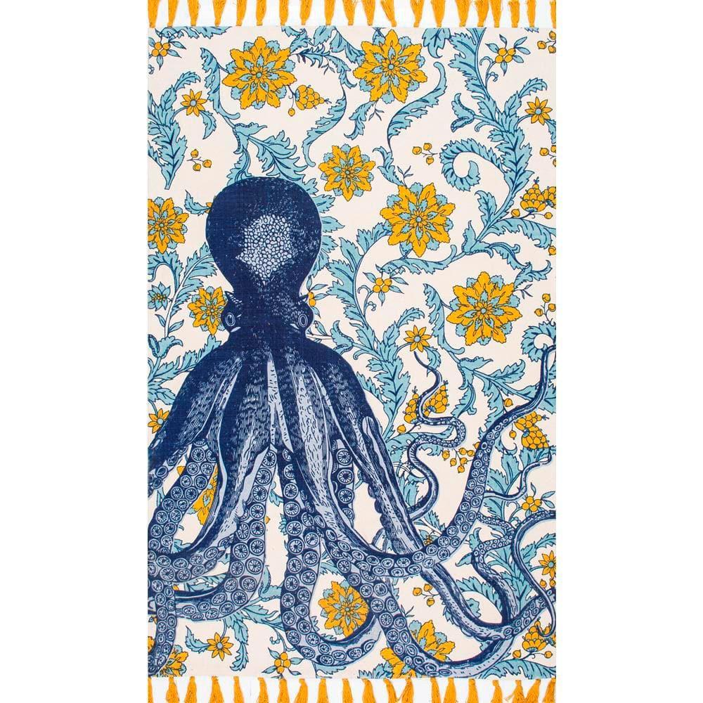 Nuloom Thomas Paul Flatweave Cotton Octopus Indoor Area Rug, 5' x 8', Multi