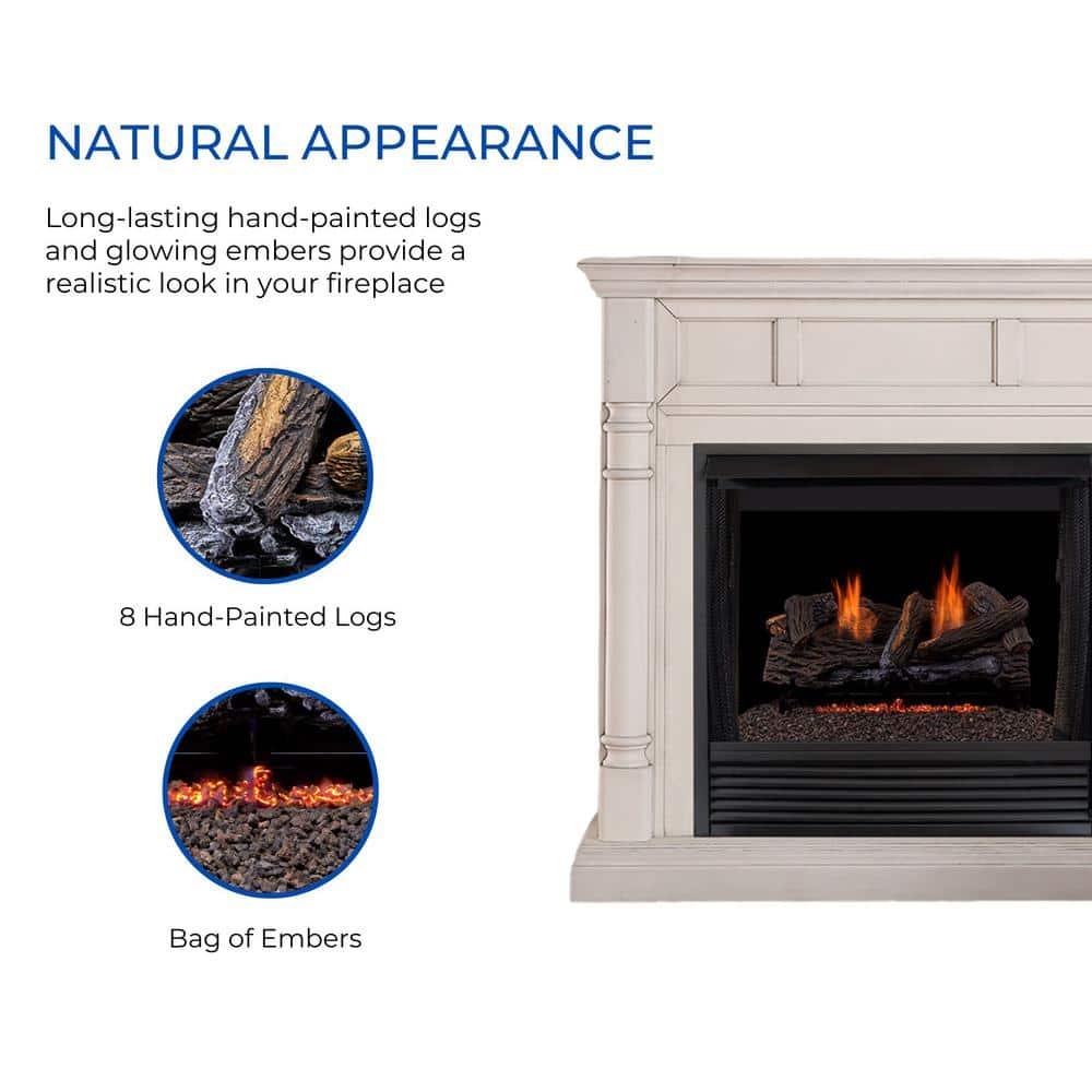 Duluth Forge Duluth Forge Vent less Dual Fuel Gas Log Set, Stacked Oak, T-Stat Control