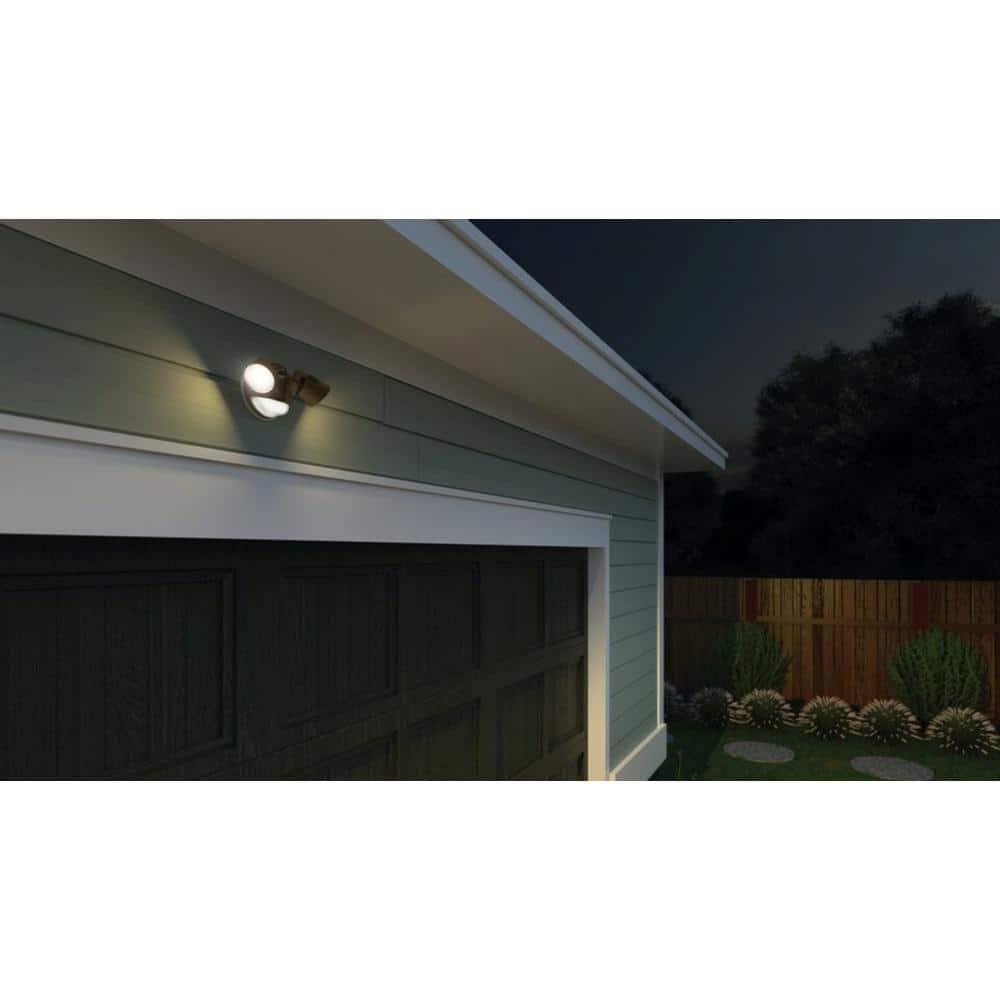 Lithonia Lighting 2 - Head Hardwired Dusk to Dawn Outdoor Security Flood Light with Motion Sensor