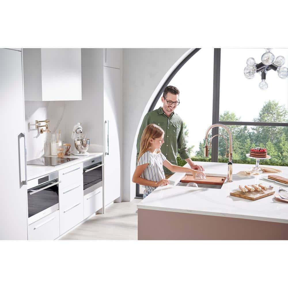 Ruvati 27-inch Workstation Slope Bottom Offset Drain Undermount 16 Gauge Kitchen Sink