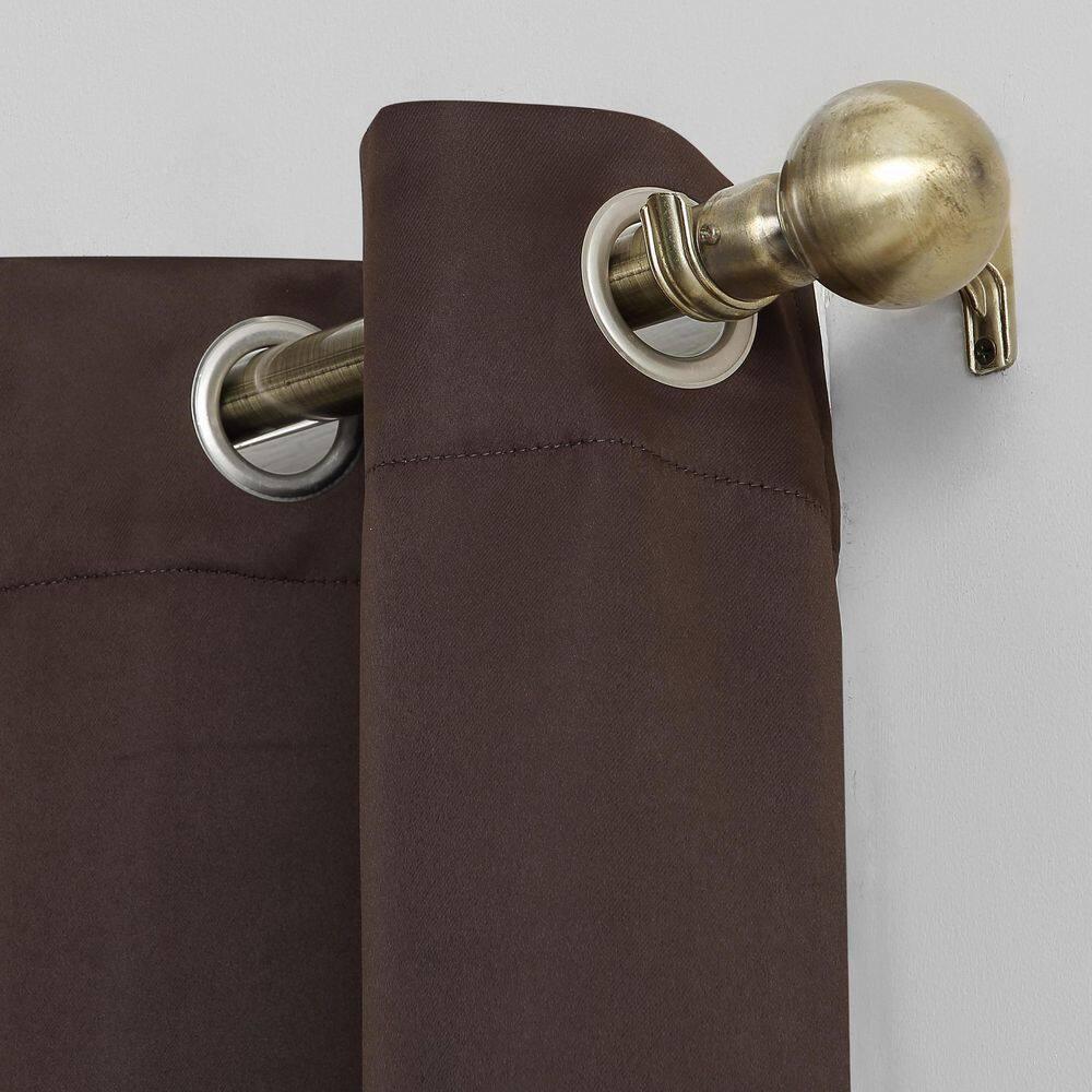 54"x108" Sun Zero Blackout Kenneth Energy Saving Grommet Curtain Panel Dark Brown: Modern Indoor Curtain Panels