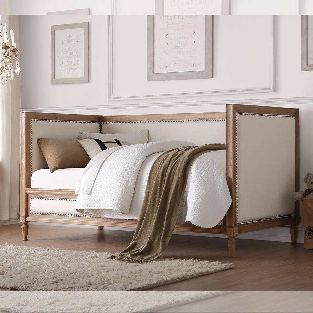 Acme Furniture Twin Charlton Bed Salvage Oak/Linen Cream