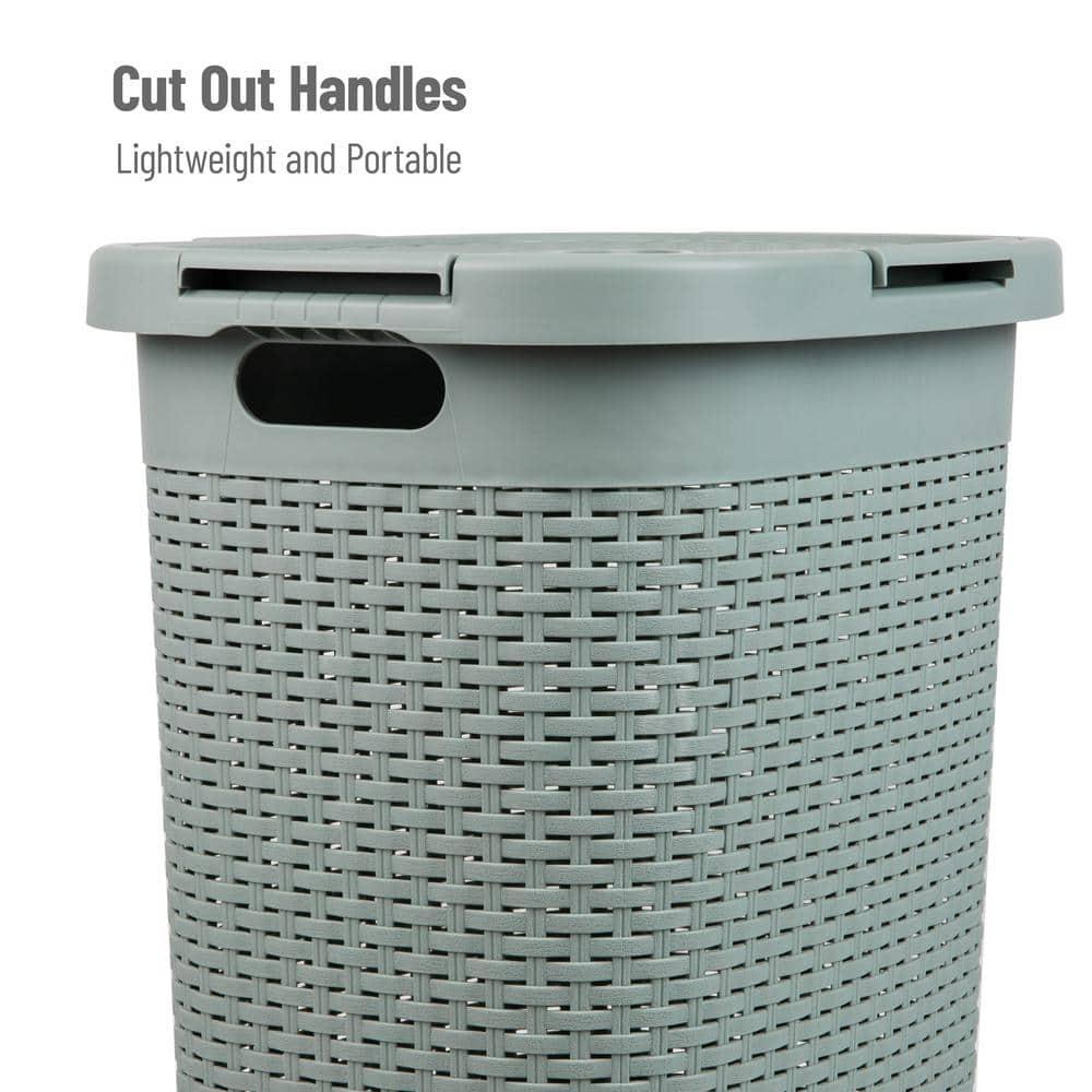 Mind Reader Mind Reader 50L Slim Laundry Hamper, Clothes Basket, Lid, Plastic
