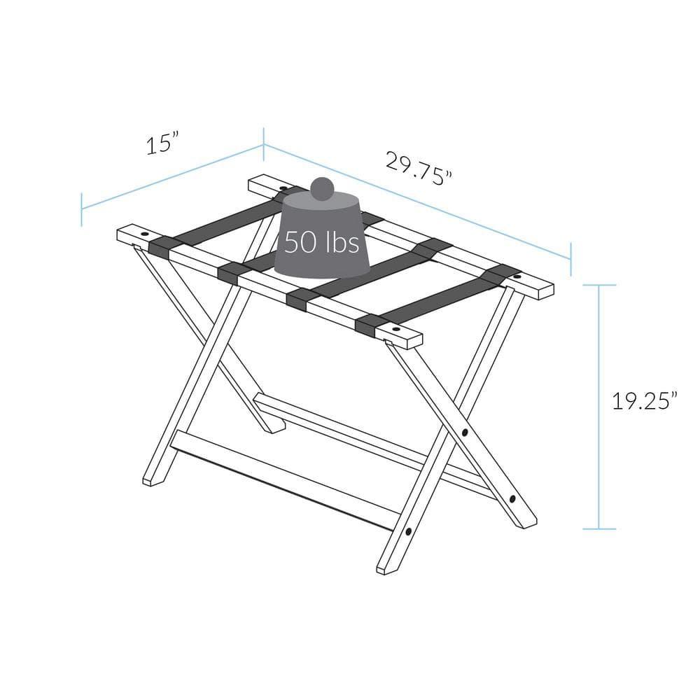 Heavy Duty 30" Extra Wide Luggage Rack - Walnut