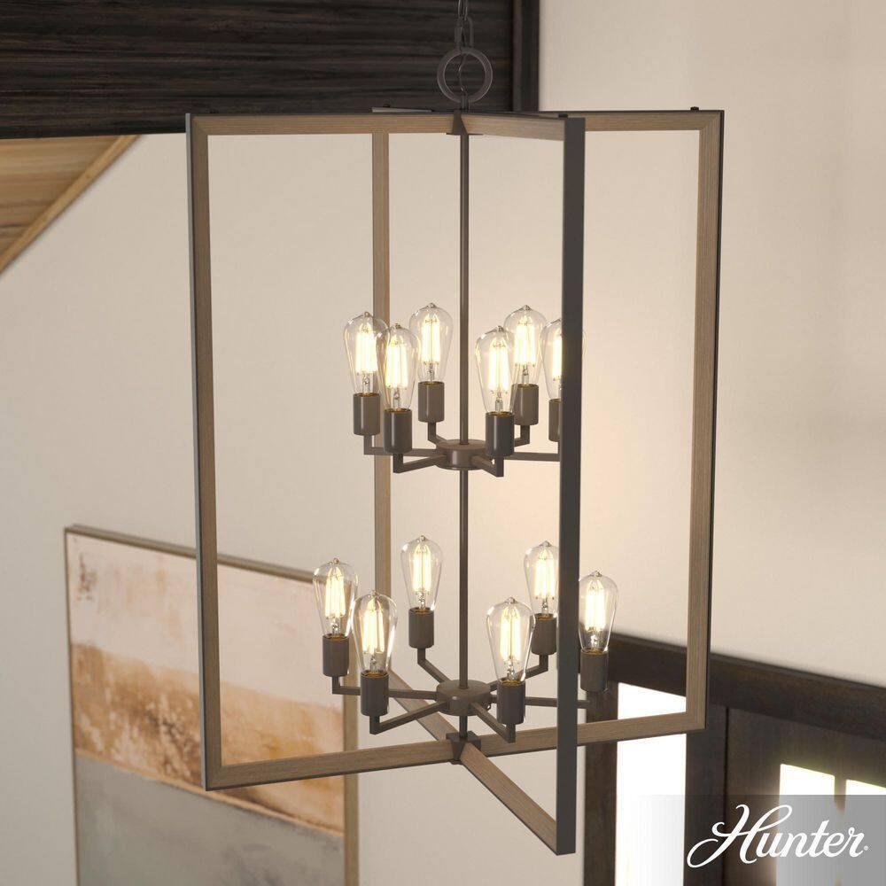 Woodburn 12 Light 30.5 Inch Foyer Pendant Ceiling Light Fixture