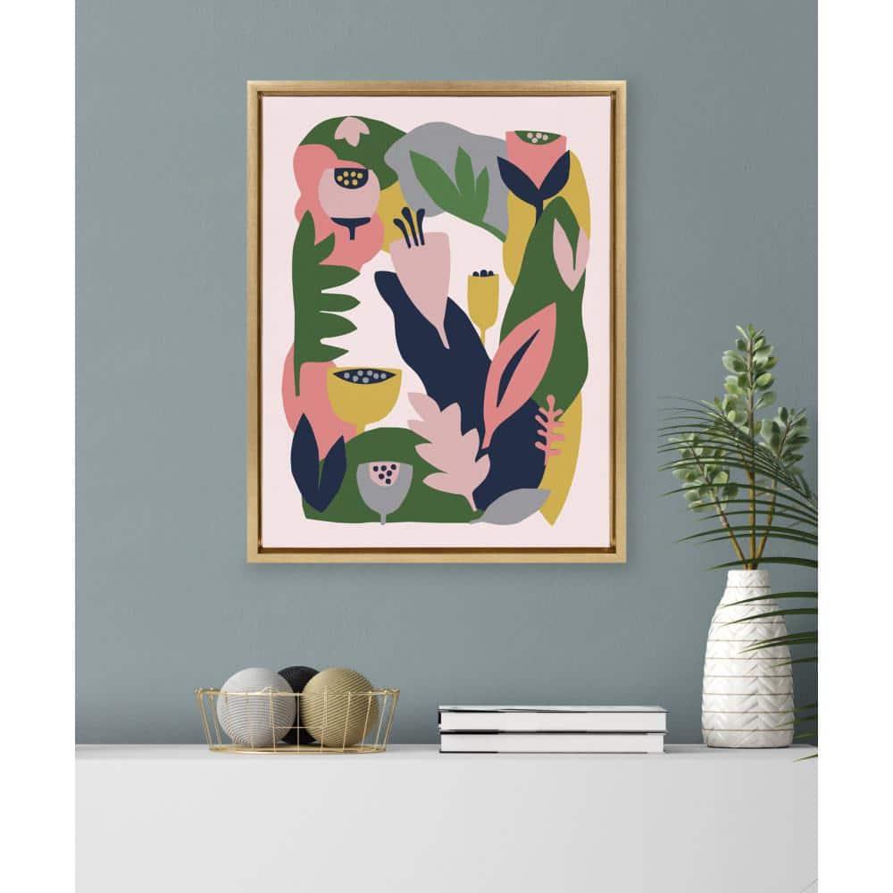 Kate and Laurel Sylvie Myriam's Garden Framed Canvas by Myriam VanNeste, 18x24, Bright Gold