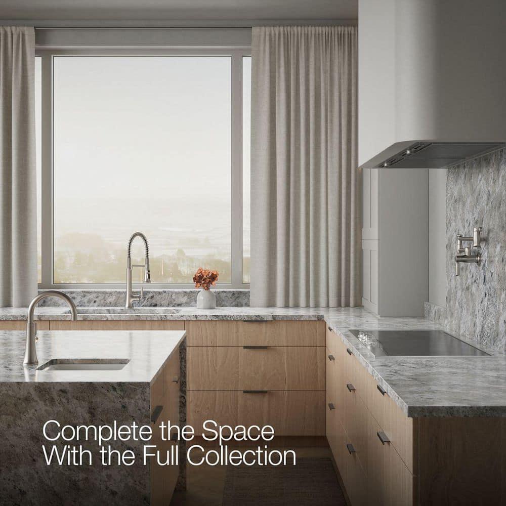Kohler Tone Single Handle Semi-Professional Pre-Rinse Kitchen Sink Faucet with Three-Function Pull Down Sprayer