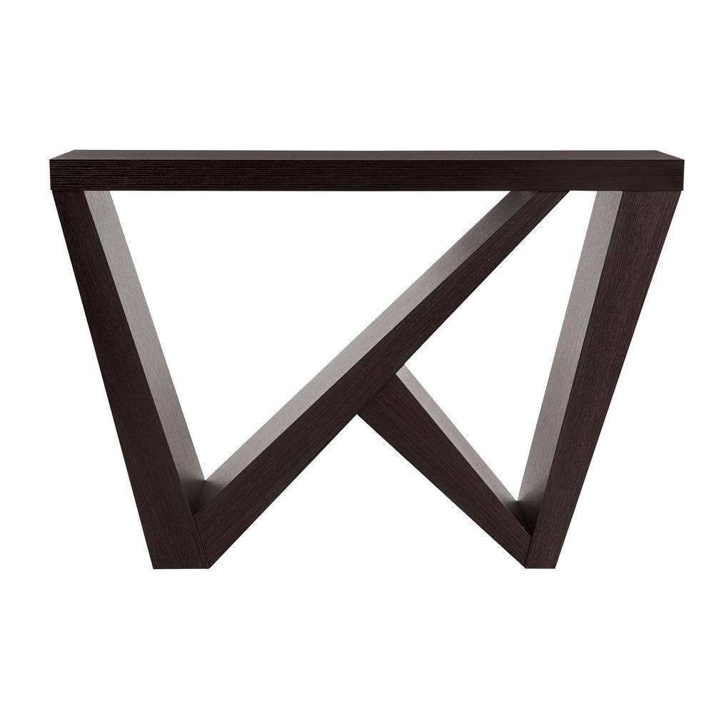 24/7 Shop At Home 48" Sunguard Modern Rectangular Console Table: Geometric Red Cocoa Design
