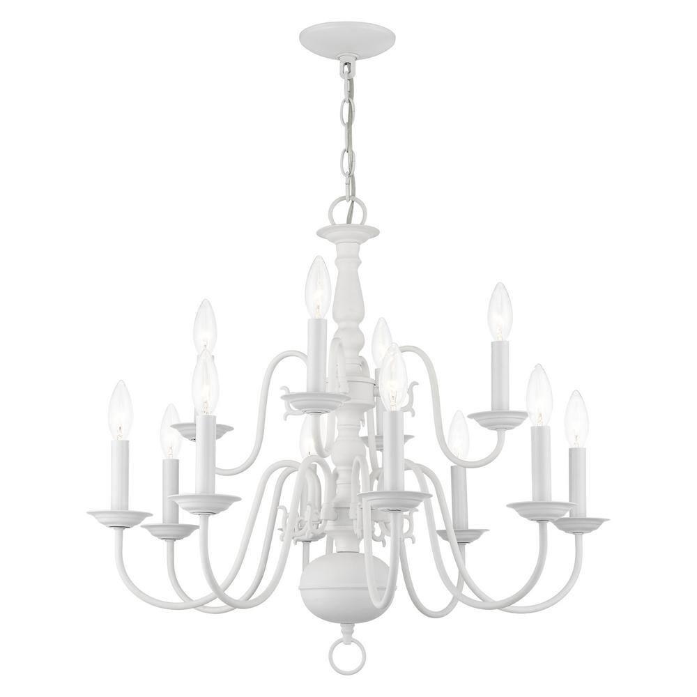 Livex Lighting Williamsburgh 12 - Light Chandelier in  White