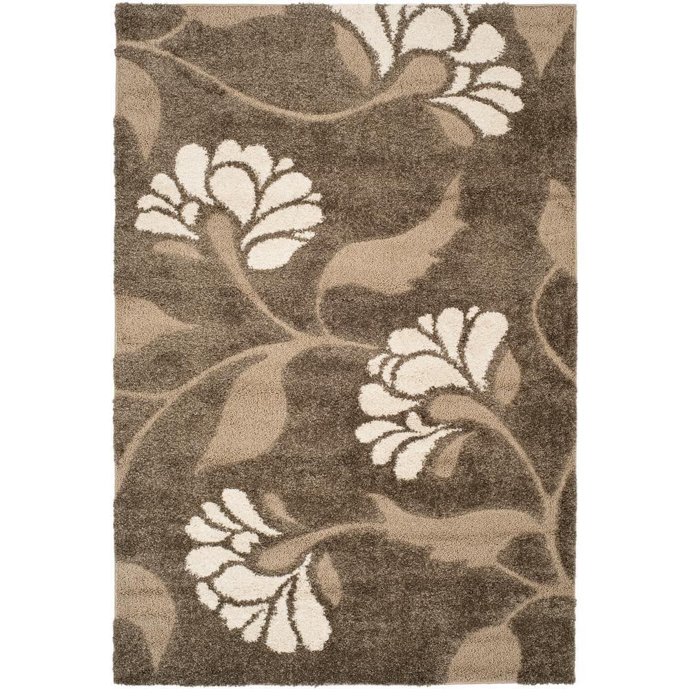 Florida Shag SG459 Power Loomed Indoor Accent Rug - Smoke/Beige - 2'3"x4' - Safavieh