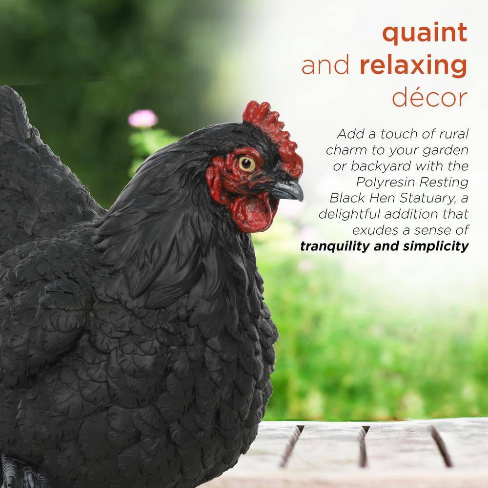Alpine 8"H Indoor/Outdoor Resting Hen Garden Statue