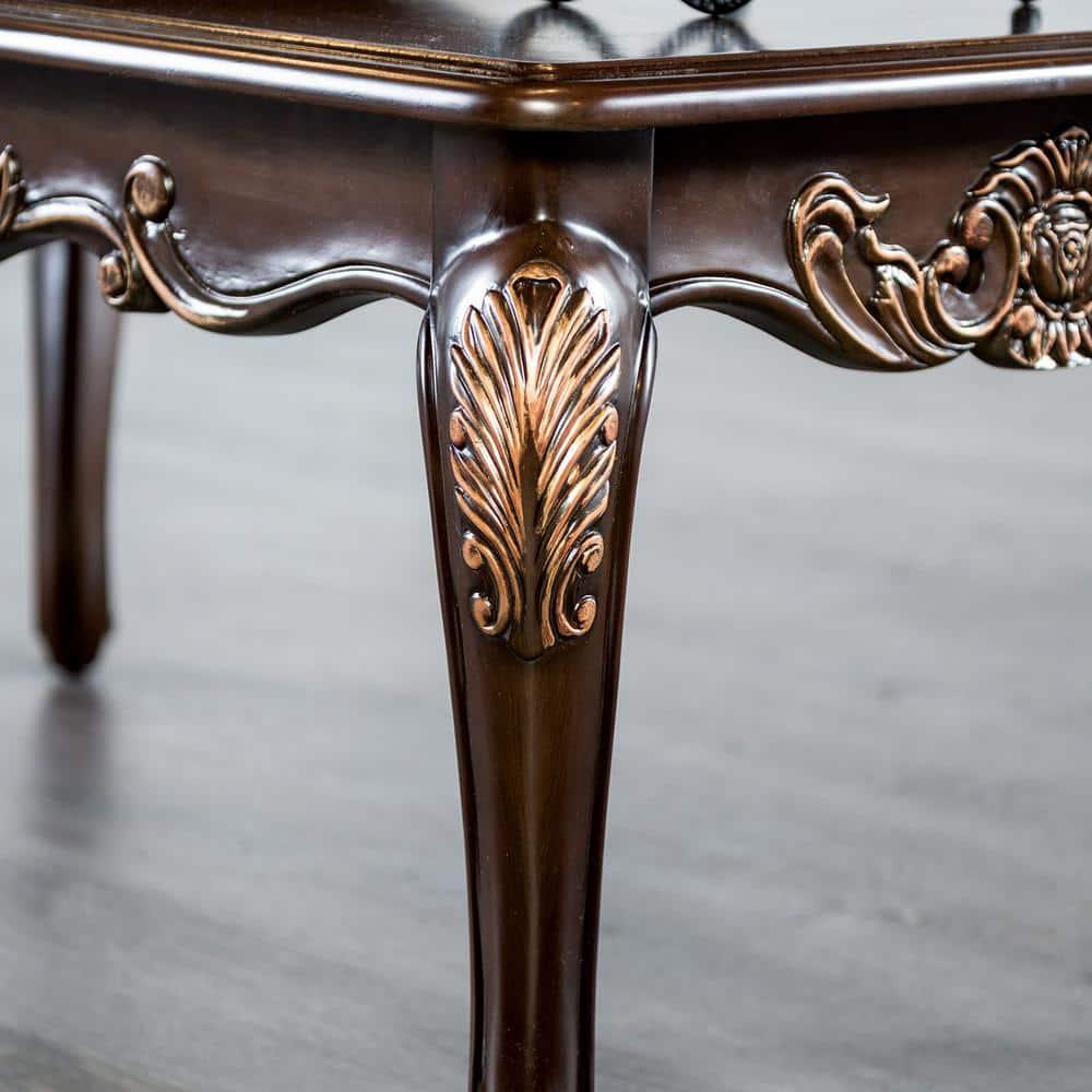 Furniture of America Bowers Traditional Solid Wood 52-inch Coffee Table, Dark Cherry