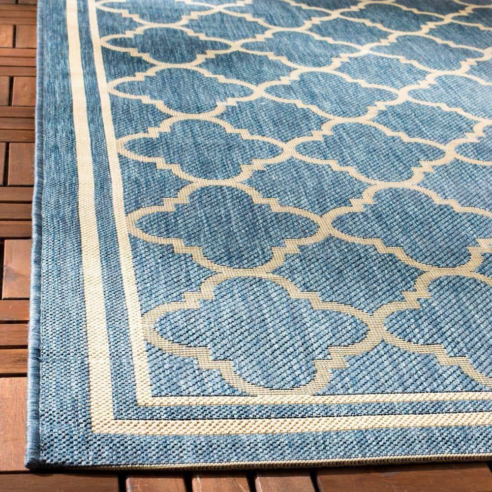 Courtyard CY6918 Power Loomed Indoor/Outdoor Area Rug - Blue/Beige - 8'9"x11'9" - Safavieh.