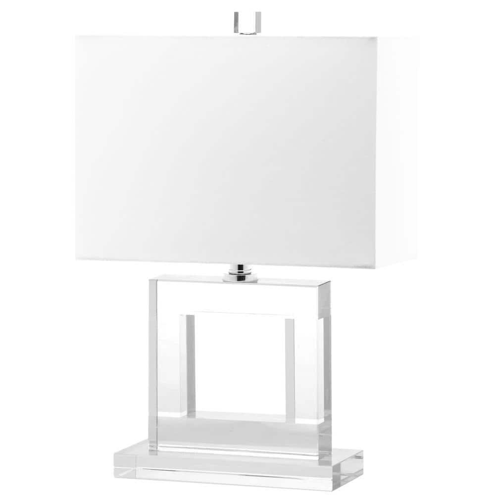 SAFAVIEH Town Square Crystal Lamp | Clear / White |