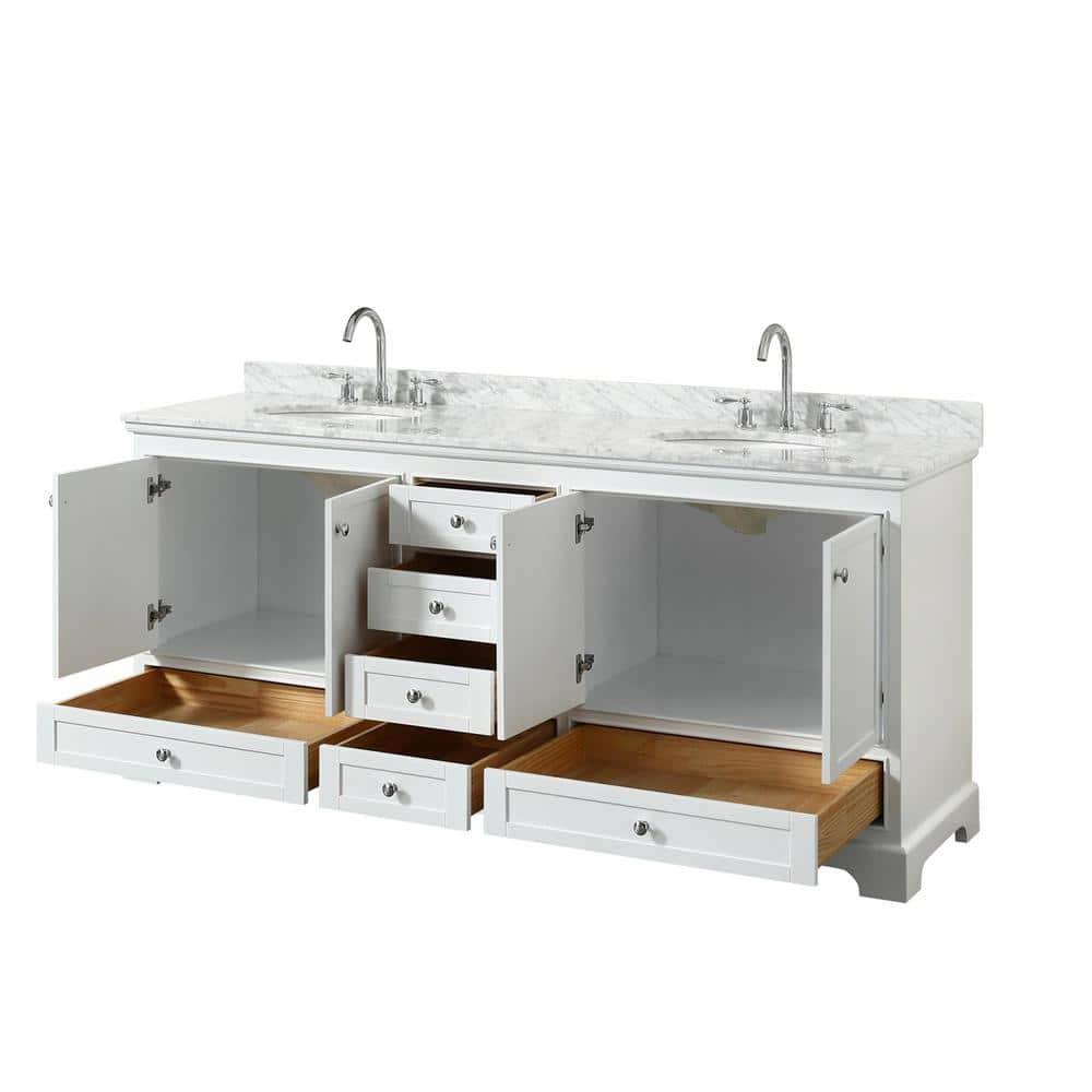 Deborah 80'' Double Bathroom Vanity with Marble Top