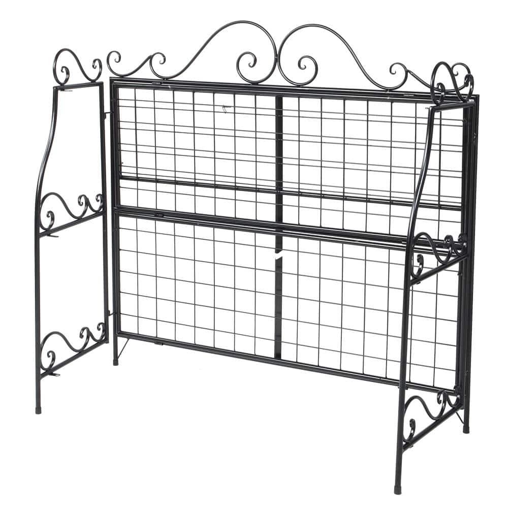 Karl 14.5" Tall Black Metal 3-Tier Indoor/Outdoor Plant Stand