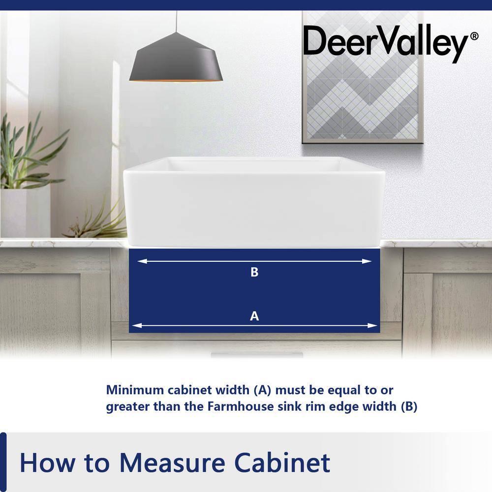 DeerValley 33" L X 20" W Single Basin Workstation Farmhouse Kitchen Sink With Sink Grid, Cutting Board And Dish-Drying Rack