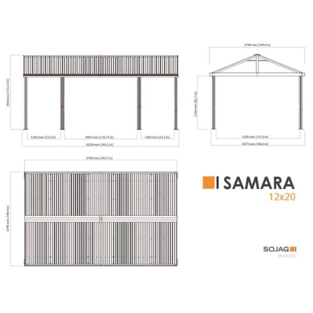 Sojag Samara 12 Ft. x 20 Ft. Canopy