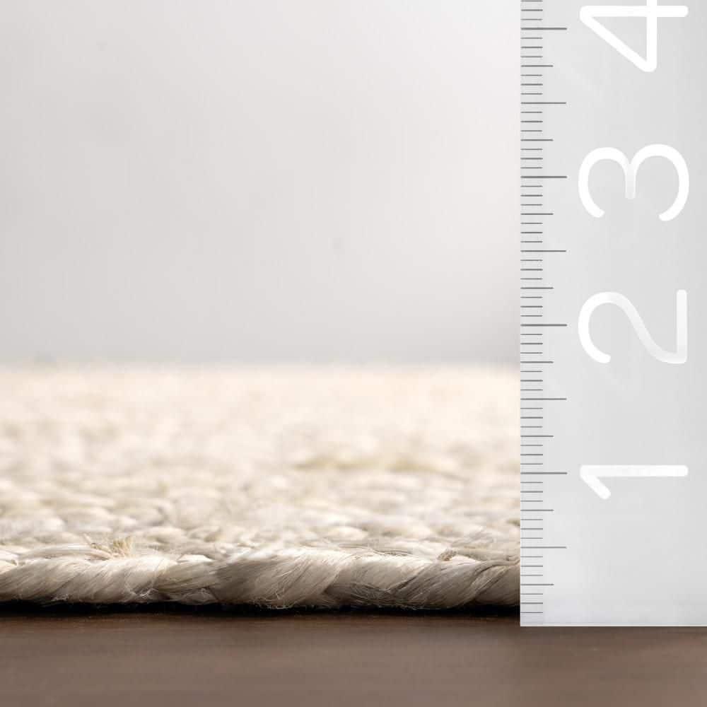 3'x5' Hand Woven Rigo Jute Area Rug Off White - nuLOOM: Farmhouse Style, Low Pile, Rectangle, Indoor Use
