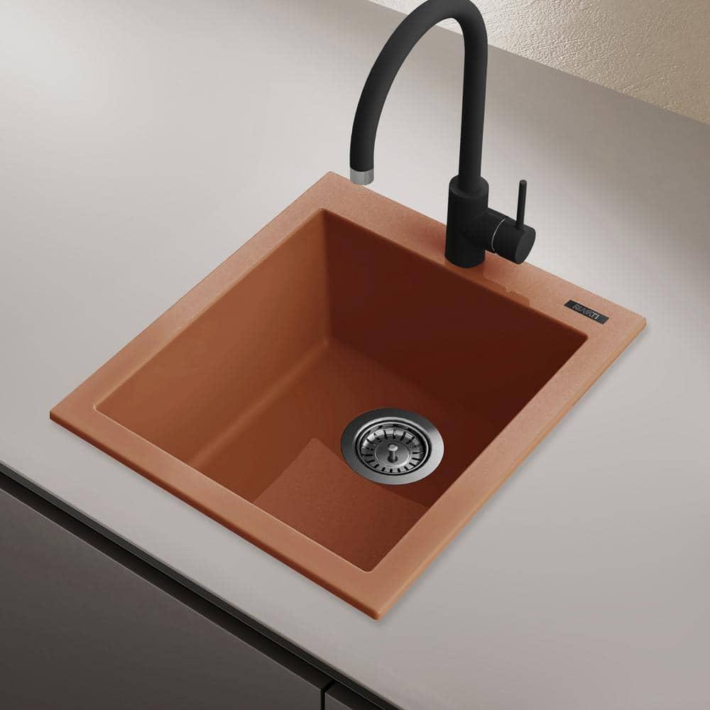 Ruvati 16 x 20 inch epiGranite Topmount Granite Composite Single Bowl Kitchen Sink