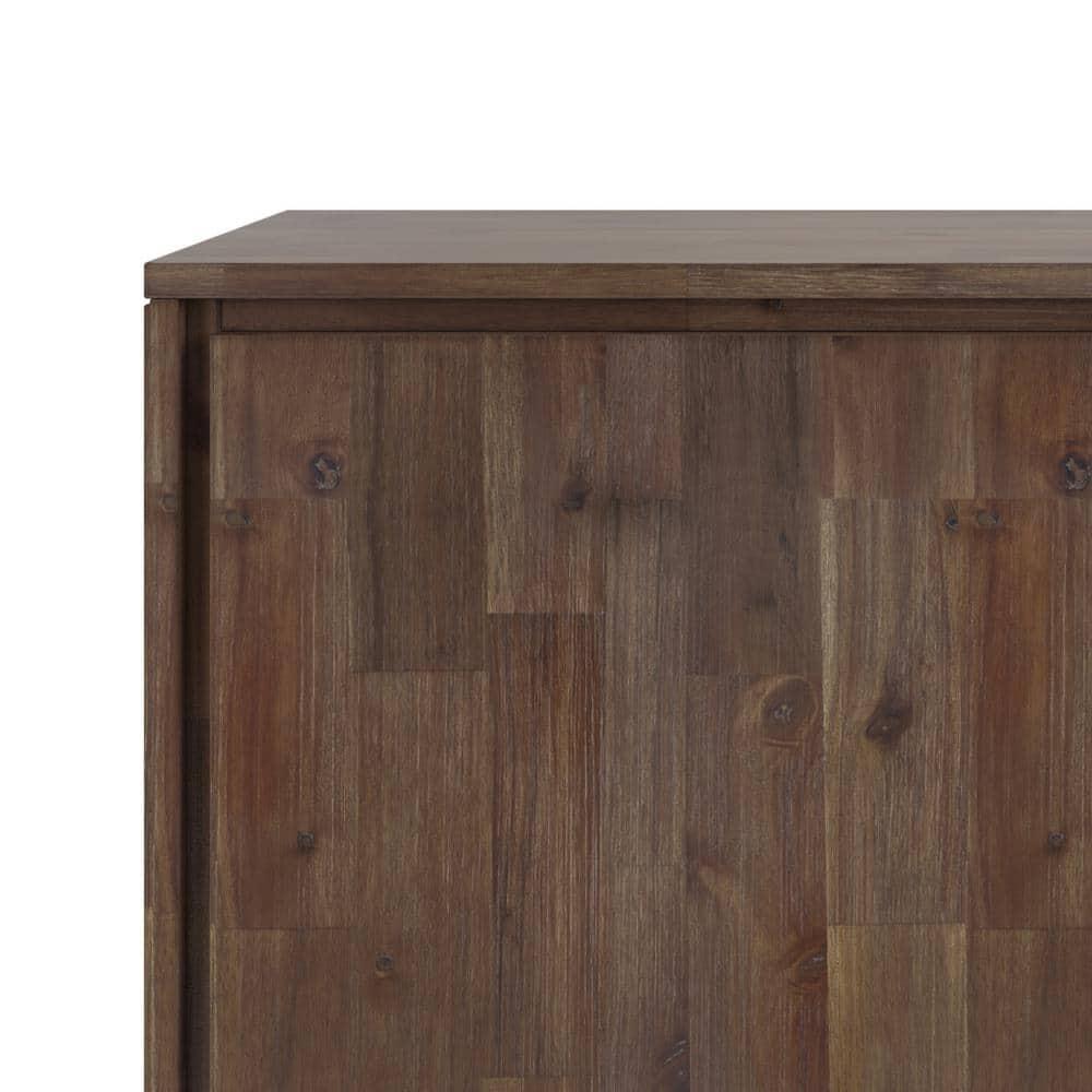 Simpli Home Lowry SOLID ACACIA WOOD and Metal 60 inch x 17 inch Rectangle Modern Industrial Sideboard Buffet in Rustic Natural Aged Brown