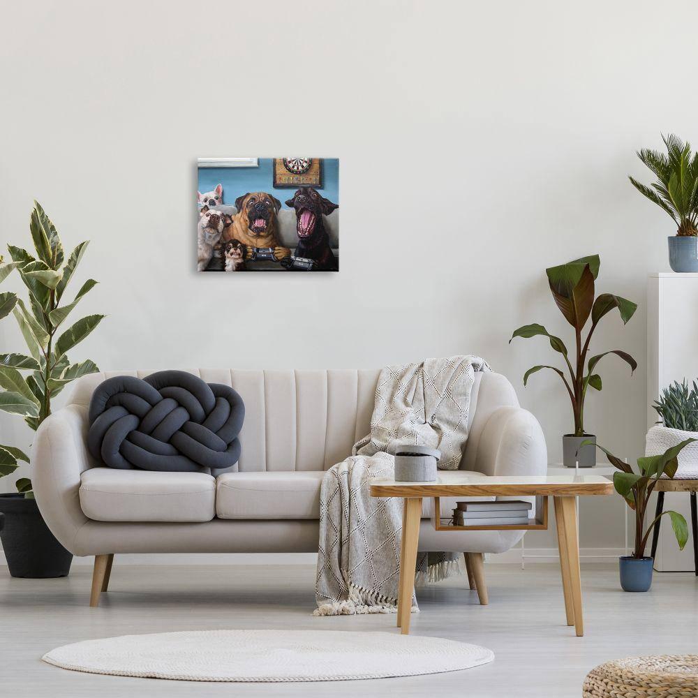 Trinx Funny Dogs Playing Video Games - Graphic Art on Canvas