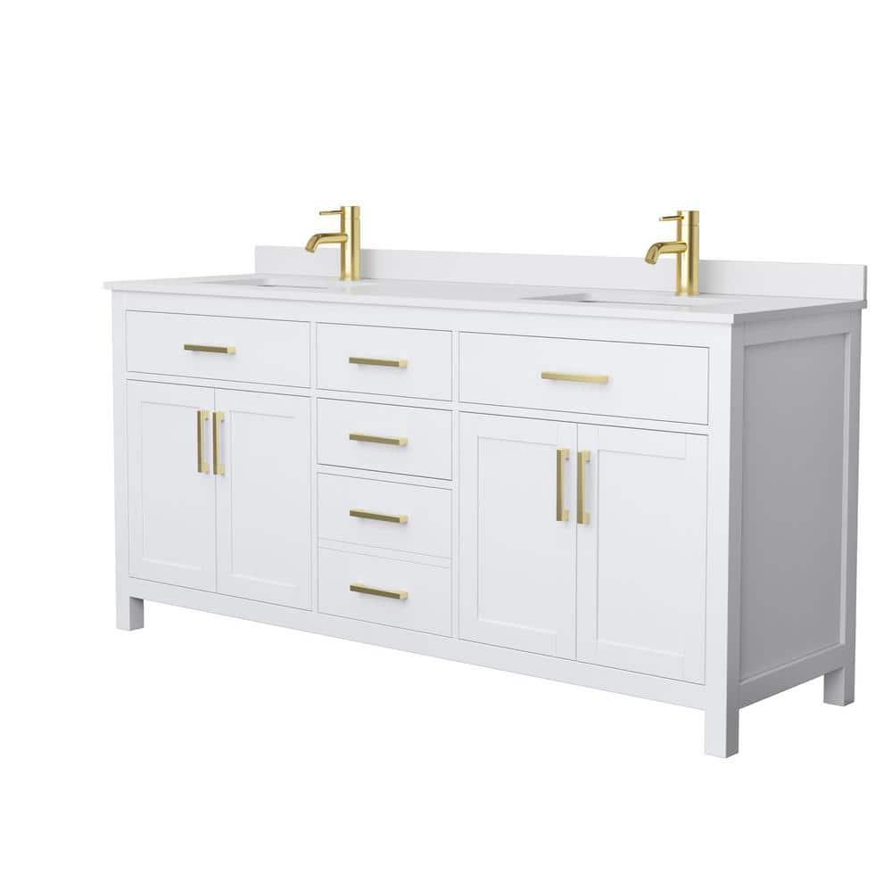 Beckett 72" Freestanding Double Bathroom Vanity with Cultured Marble Top